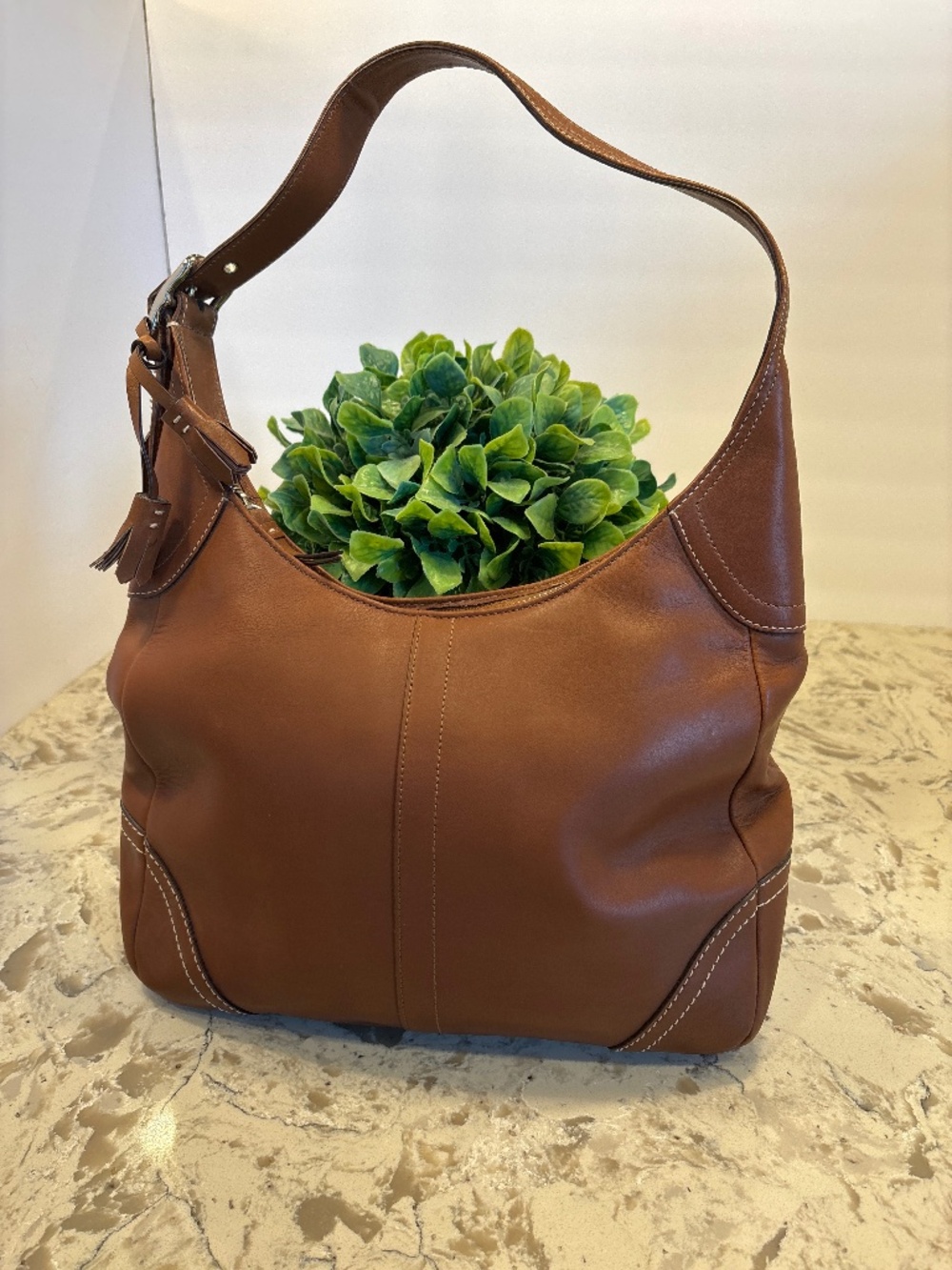 Vintage Coach Brown Leather Hamilton Hobo Handbag  F10280